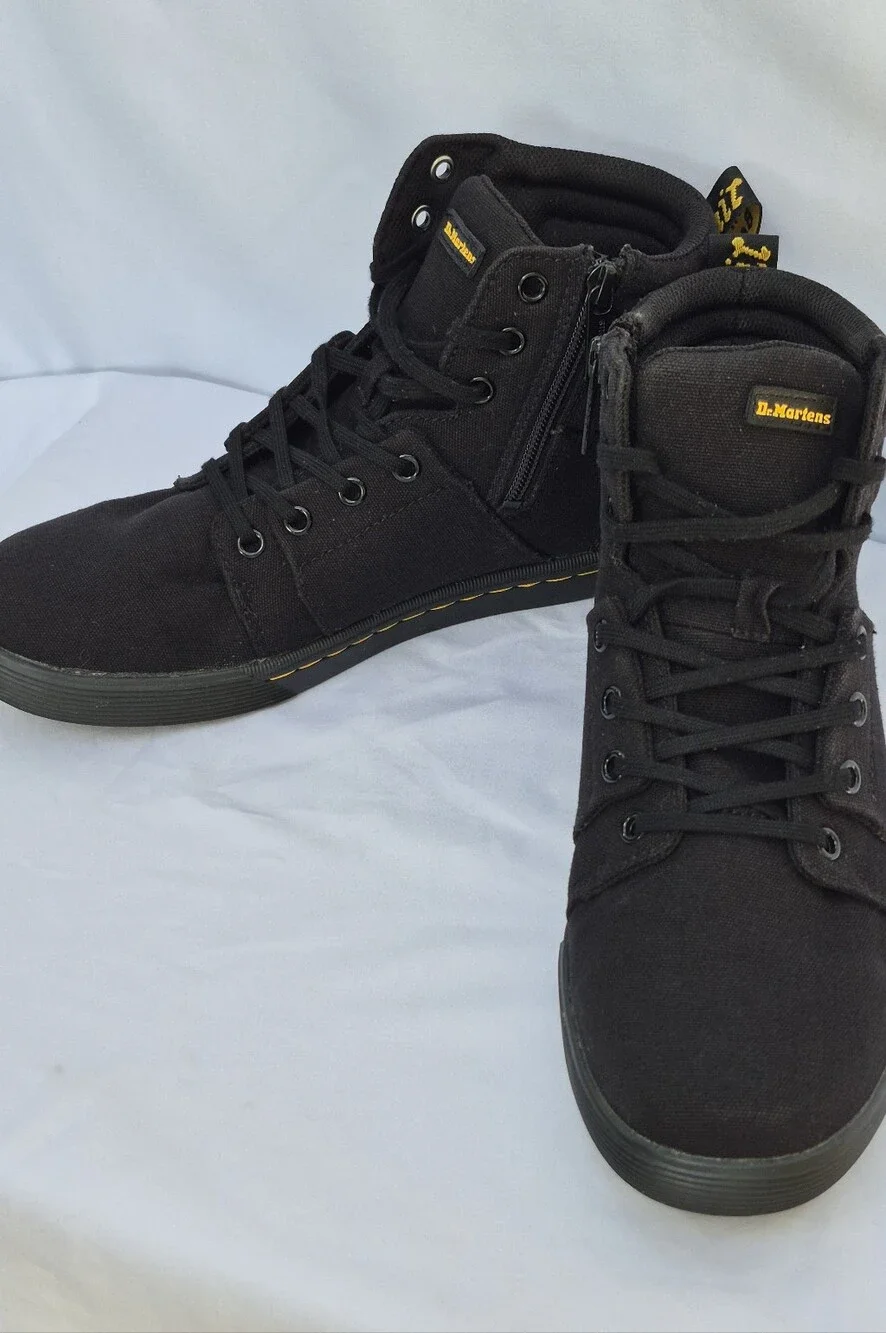 DR. MARTENS Rozarya II Black Canva Zipper  Women's High-Top Sneaker Size 9